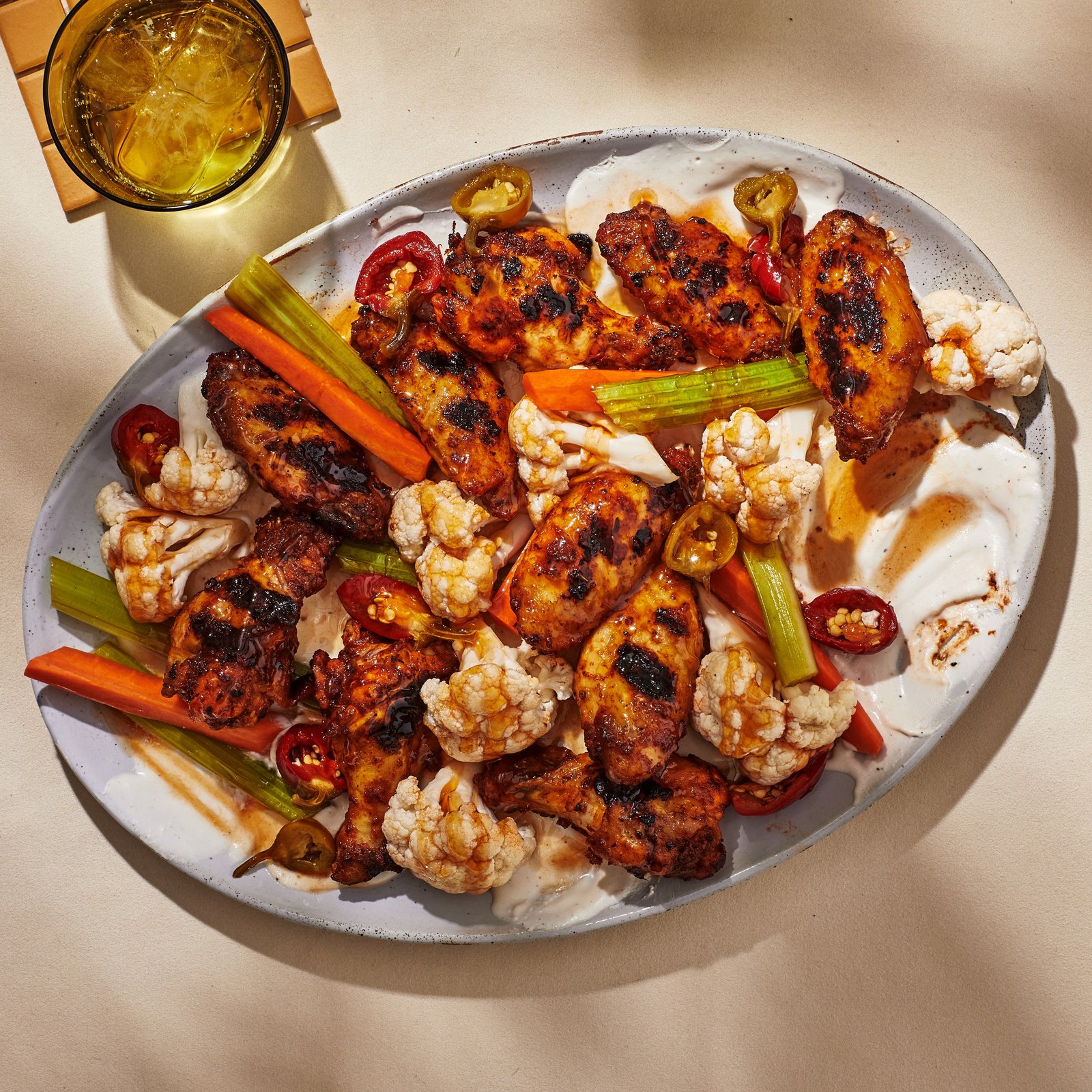 Tangy Grilled Chicken Wings With Quick Giardiniera