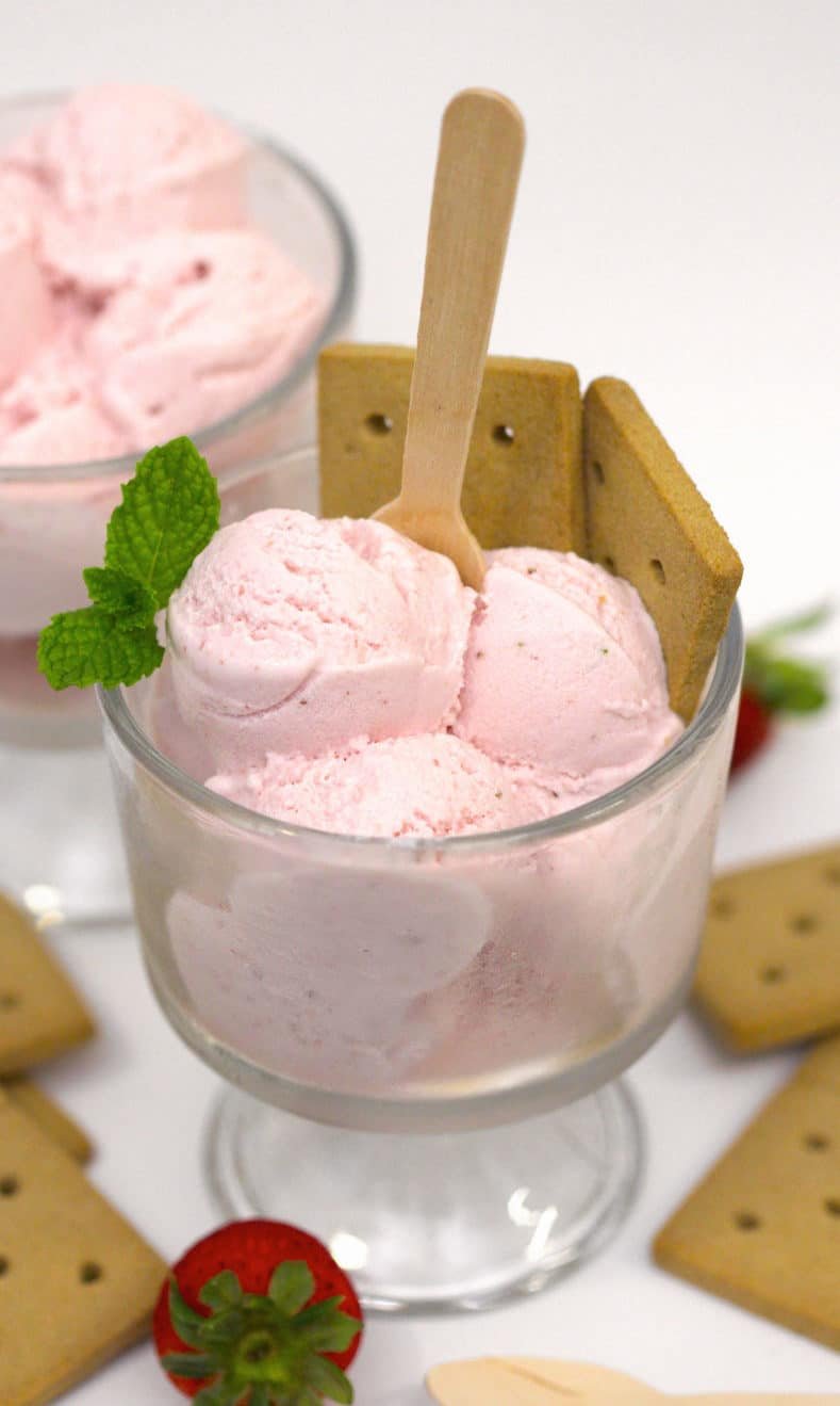 Healthy Strawberries and Cream Ice Cream